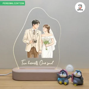 Alternative view of โคมไฟอะคริลิค LED (แบบที่ 19) กรอบ Freeform | ของขวัญวันเกิด ของให้แฟน ของขวัญวันครบรอบ | GiftFin